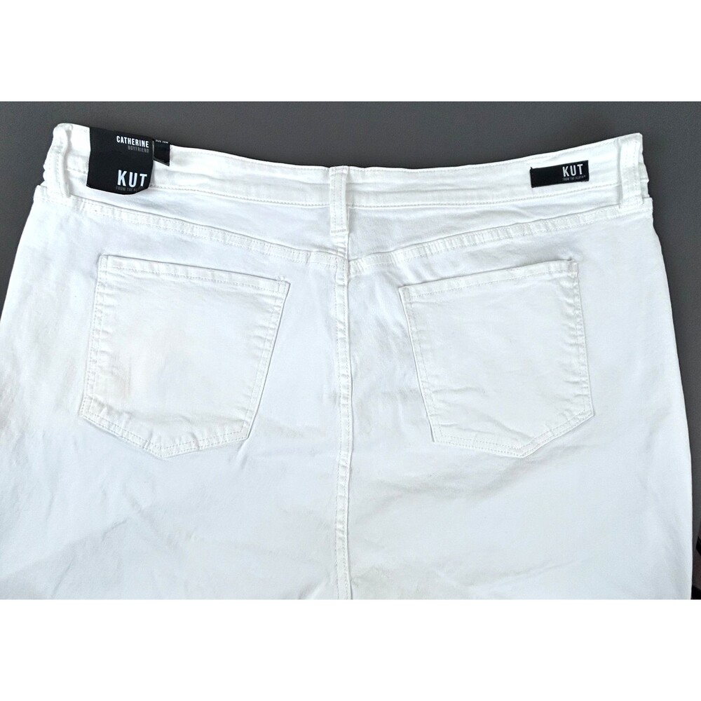 Kut From The Kloth Catherine Boyfriend White Denim Jeans Size 20W NWT - Picture 6 of 13